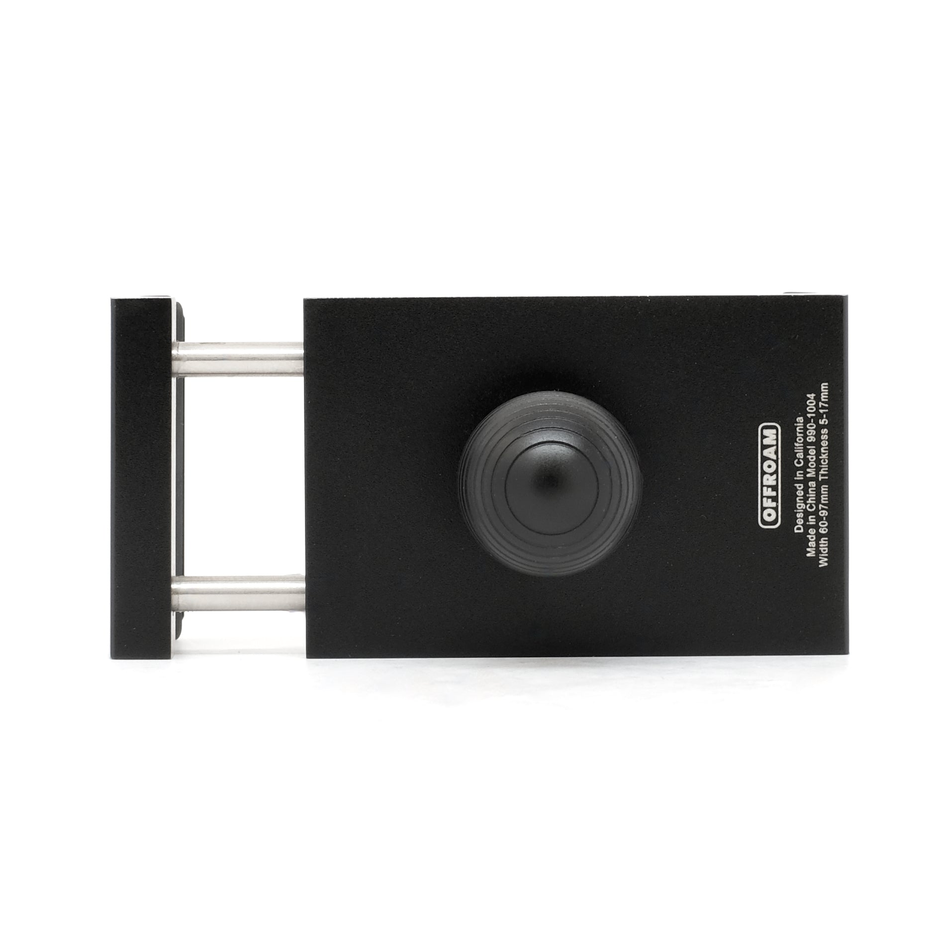 Image of Offroam Universal Phone Holder. Offroam premium all metal phone mounts install easily without drilling or glue. Perfect placement without blocking screens, driver view, or air flow.